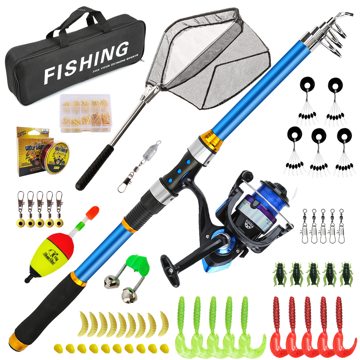 Fishing Rod Boat - 2.1-3.6M Teleskopik Cam Elyaf Olta Seti,